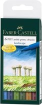 stylo à dessin Faber-Castell Pitt Artist Pen trousse 6 pièces Paysage FC-167105
