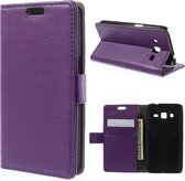 Litchi wallet hoesje Samsung Galaxy Core Prime paars