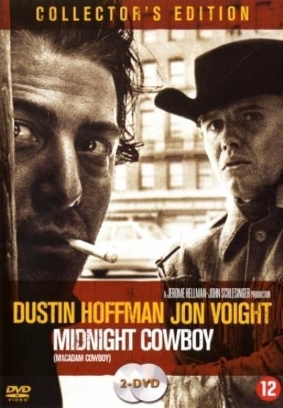 Collector's Edition dvd-hoes van Midnight Cowboy met Dustin Hoffman en Jon Voight, beiden met cowboyhoeden.