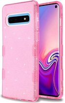 Samsung Galaxy S10 Hoesje - Glitter Back Cover - Roze