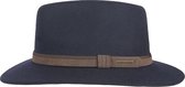 Hatland - Wollen hoed voor heren - Toronto - Donkerblauw - maat M (57CM)