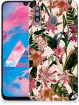 Back Cover Geschikt voor Samsung M30 TPU Siliconen Hoesje Flowers
