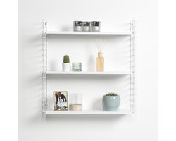 Tomado - Wandrek - Wit - Boekenrek - 70x21x68cm - Uitbreidbaar