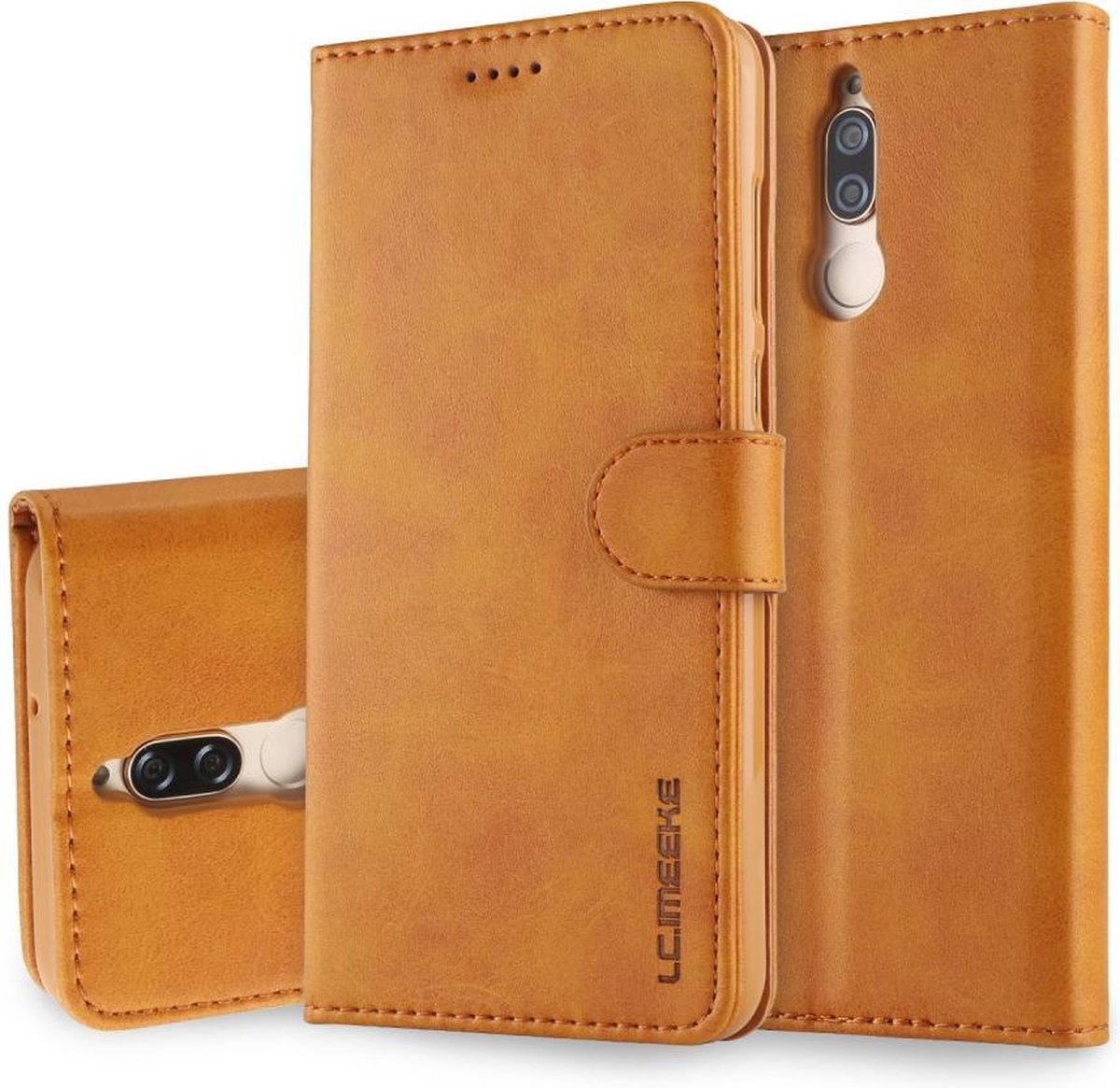 LC.IMEEKE Luxe Book Case - Geschikt voor Huawei Mate 10 Lite Hoesje - Bruin