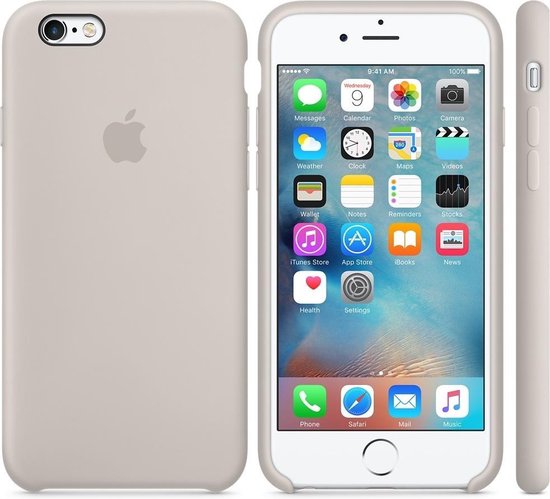 Booth wimper Dag Apple Silicone Backcover iPhone 6 / 6s hoesje - Stone | bol.com