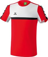 Erima 5-Cubes T-Shirt - Rood / Wit / Zwart | Maat: M
