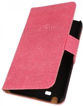 Devil Booktype Wallet Case Hoesjes voor Galaxy Note i9220 N7000 Roze