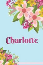 Charlotte Personalized Blank Lined Journal Notebook