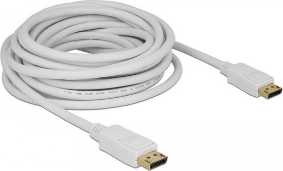 Premium DisplayPort kabel - versie 1.2 (4K 60Hz) / wit - 7 meter | bol.com