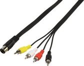 Audio / video kabel 5p DIN steker - 4x tulp steker 1,20 m