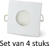 Dimbare Philips badkamer inbouwspots Wit vierkant | 5W Warm wit | Set van 4 stuks