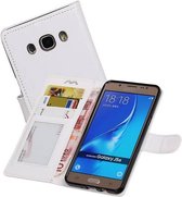 Hoesje Geschikt voor Samsung Galaxy J5 2016 - Portemonnee hoesje booktype wallet case Wit