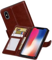 iPhone X Portemonnee hoesje booktype wallet case Bruin