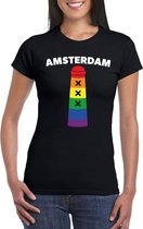 Gay Pride Amsterdammertje shirt zwart dames XS