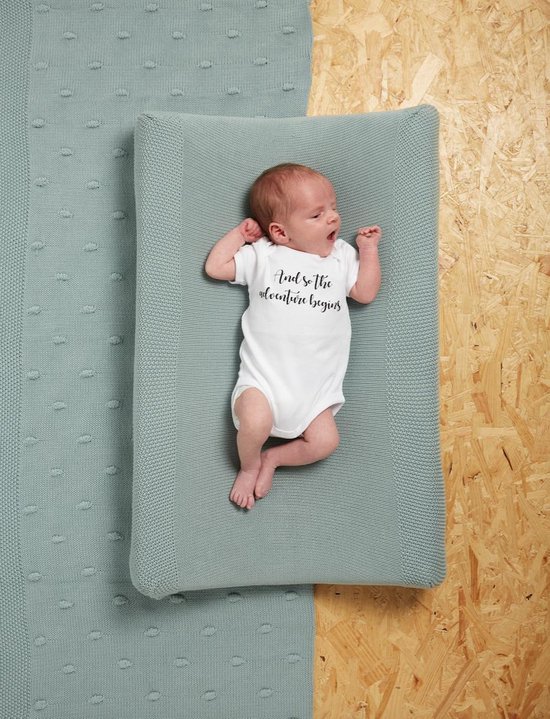 Meyco Baby Knots wiegdeken - stone green - 75x100cm van Meyco — afbeelding 3