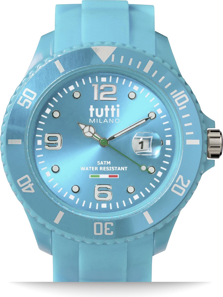 Tutti Milano TM001TU- Horloge - 48 mm - Turquoise - Collectie Pigmento