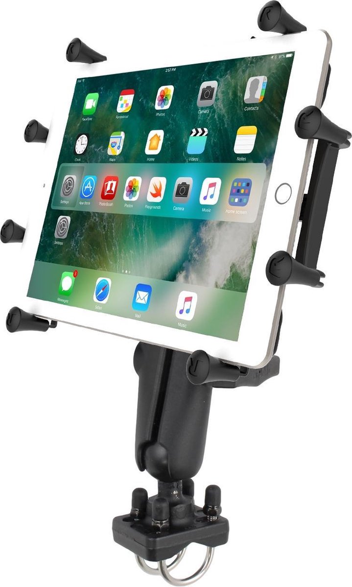 Dubbele Stangbeugel Heavy-Duty X-Grip 9-11" tablethouder