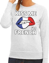 Kiss me I am French sweater grijs dames S