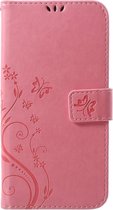 Bloemen Book Case - iPhone Xs Max Hoesje - Pink