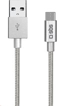SBS TECABLETC15BS USB-kabel 1,5 m USB 2.0 USB A USB C Zilver