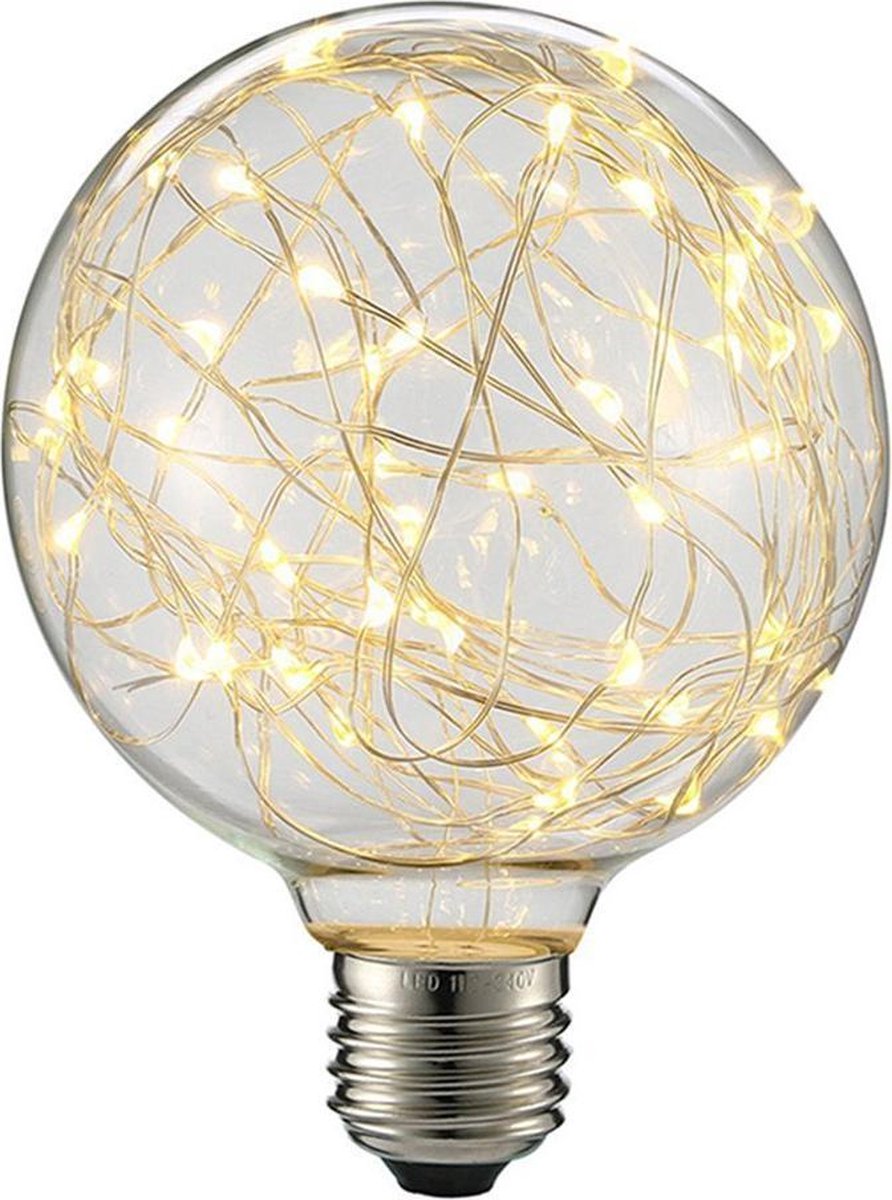 Sfeerlamp - deco - LED string - Gold - Bulb E27 Fitting - Warm licht - 9cm  | bol.com