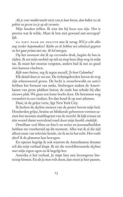 De tekst van het boek "Honderd uur nacht", met pagina nummer 23.