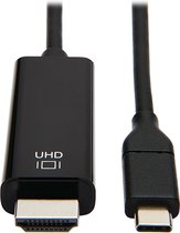 Tripp-Lite U444-006-H4K6BE USB-C to HDMI Adapter Cable (M/M) - 3.1, Gen 1, Thunderbolt 3, 4K @ 60 Hz, Converter on HDMI End, Black, 6 ft. TrippLite