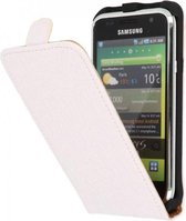 Croco Flipcase Hoesjes Cases voor Galaxy S i9000 Wit