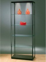 Luxe vitrinekast hoog zwart 80 cm