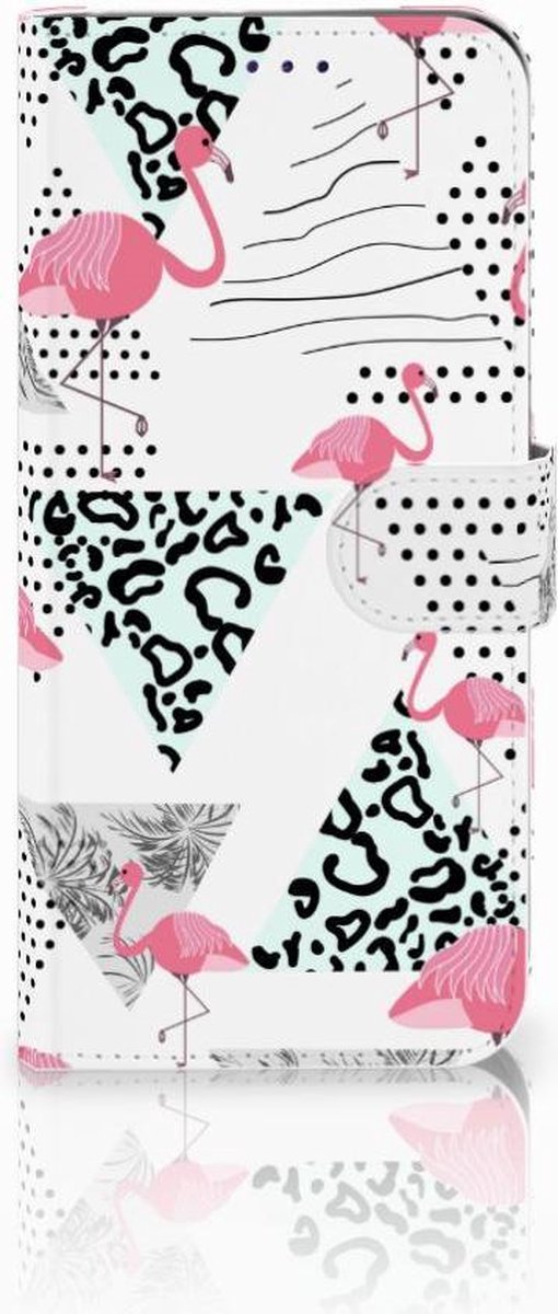 Samsung Galaxy A50 Telefoonhoesje met Pasjes Flamingo Triangle