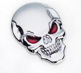 Decoratieve 3D Sticker Skull - Auto Sticker - Zilver - Doodshoofd - Schedel