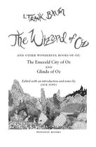 De voorkant van het boek 'The Wizard of Oz' met de titel en een illustratie van de Emerald City.