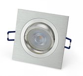 Dimbare LED GU10 inbouwspot | 5W | Zilver vierkant | Set van 6 stuks Met Philips LED lamp