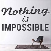 Medium Muursticker "impossible - possible'' tekst, quote, mogelijk - onmogelijk, sticker mogelijk, 58 x 13 cm, nr116M