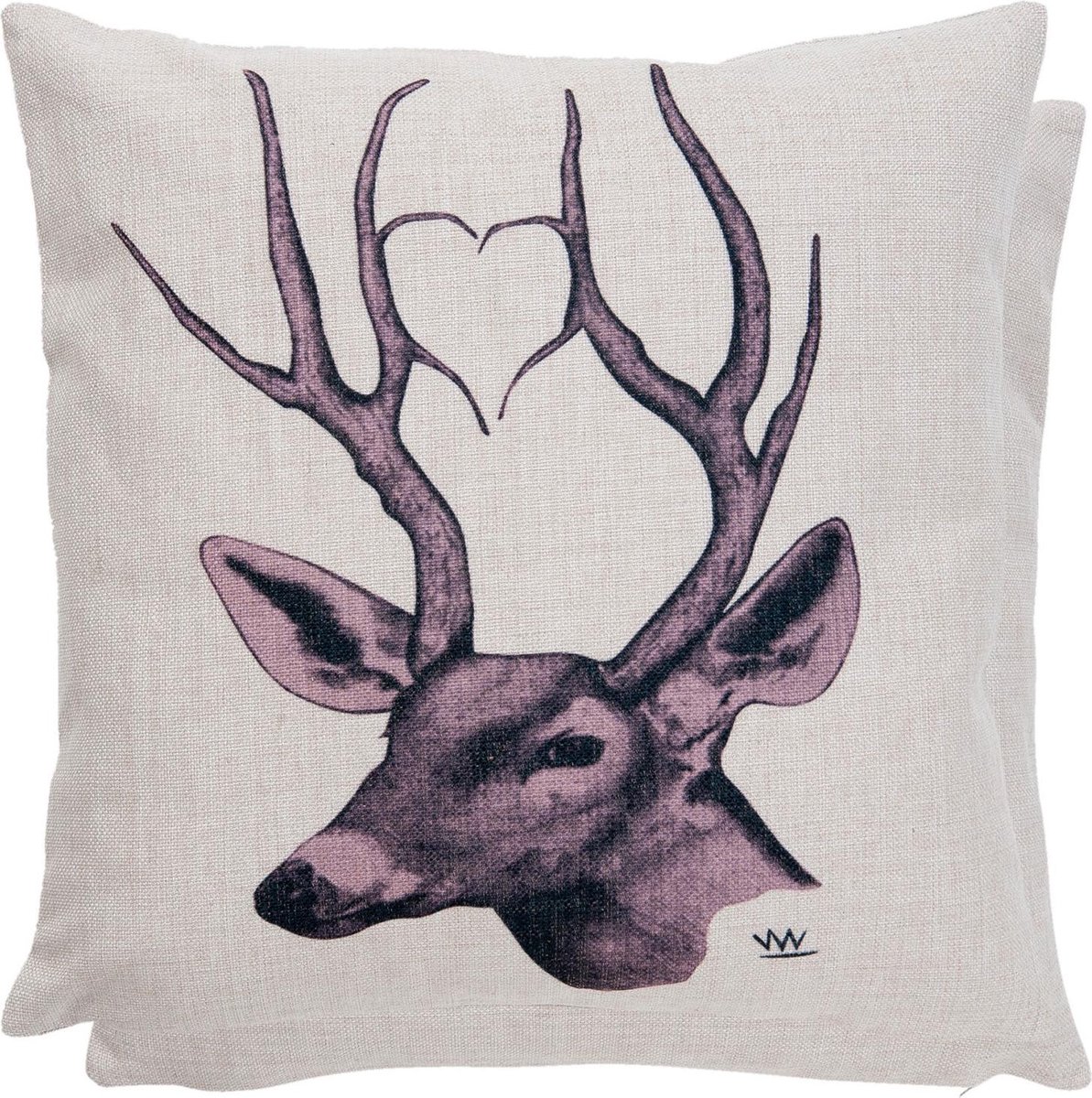 Clayre & Eef Kussenhoes 45x45 cm Hert