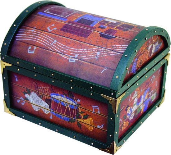 Hars lichtgevende roterende muziekdoos ornament Kerst sneeuw scène