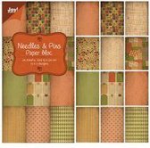 Papierblok needles & pins,  15 x 30 cm, 24 vel, 2 x 12 designs
