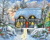 Diamond Painting Crystal Art Kit ® Yuletide Cottage, 40x50 cm, full painting