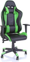 Racing bureaustoel Zwart/lichtgroen, sportstoel, managersstoel, gamingstoel, kantelmechanisme, traploos verstelbare rugleuning