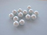 Perles de verre rondes - 12 mm - blanc - 30 pièces