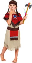 LUCIDA - Rode en beige indiaan outfit voor meisjes - L 128/140 (10-12 jaar)