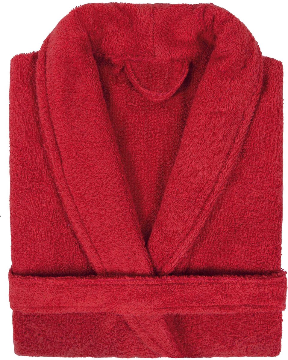 Badstof Badjas met Shawlkraag Uni Pure Royal Rood col 2307 maat XL