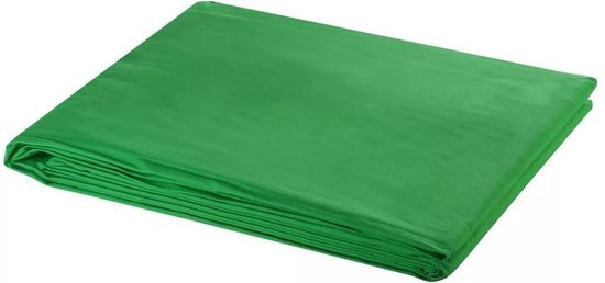 Opgevouwen groene chromakey achtergrond van 600x300 cm.
