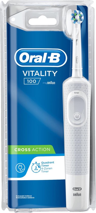 Oral-B Vitality 100 White CrossAction - Elektrische Tandenborstel - Powered By Braun