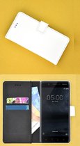 Wit Luxe Bookcase Wallet hoesje voor Nokia 5