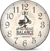 Esperanza Seattle | Wandklok ø30cm | Life is All about Balance | Quartz Uurwerk | Scooter Brommer Motor