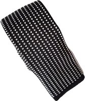 Gebreide stropdas zwart wit – hippe mooi afgewerkte stropdas casual en zakelijk