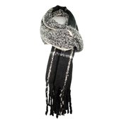 Qischa® super leuke wintersjaal dik zwart-wit