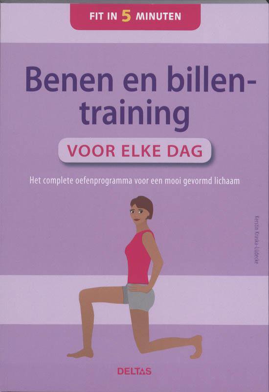 Cover van het boek 'Benen en billentraining voor elke dag Fit in 5 minuten' van Kerstin Kraska-ludecke