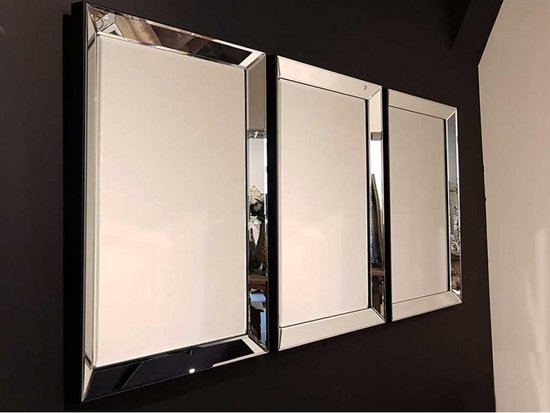 Miroir avec bord miroir - 50x50 - Argent | bol